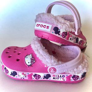NEW! Crocs x Hello Kitty - GIRLS Bayaband Lined Clogs - Ladybug Charm Band